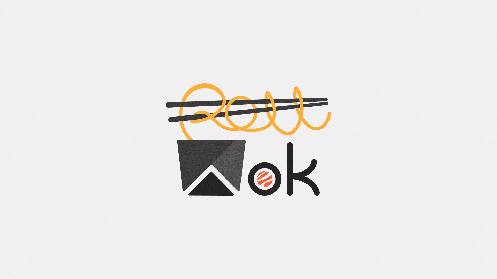 Разработка логотипа суши-бара «Roll Wok Club» в Гатчине